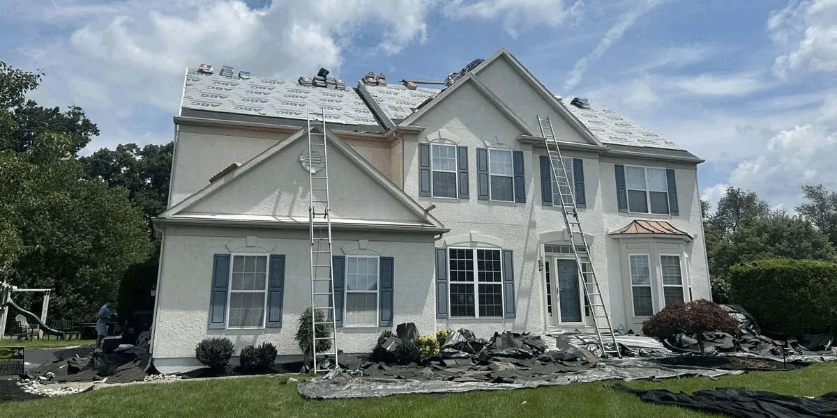 Before: the home during roof tear-off